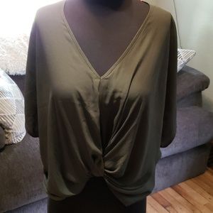 Brand new XS Nordys LUSH Brand Camo Green blouse